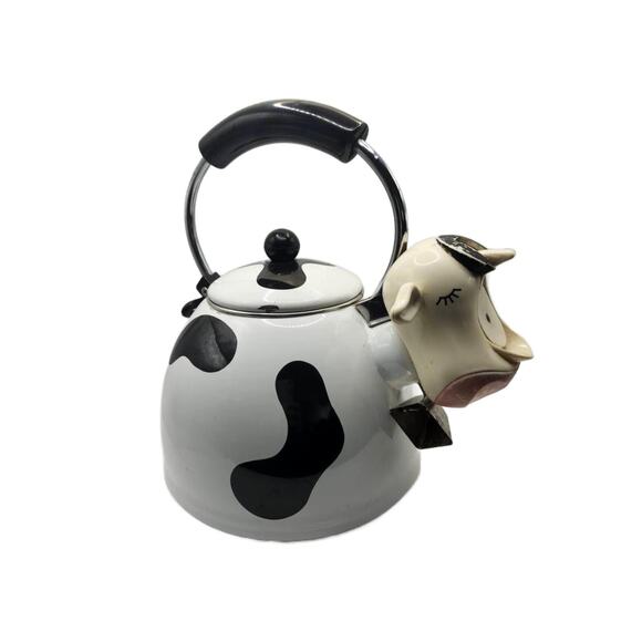 Vintage Kamenstein COW Whistling Enamel Tea Kettle - Picture 11 of 11
